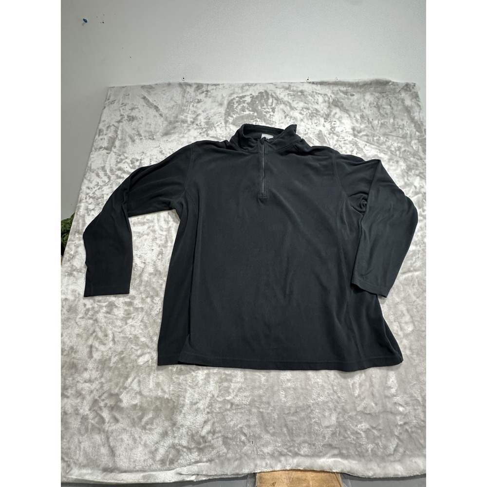 Columbia Sportswear Pullover Fleece Men's Size 2XL Black Long Sleeve 1/4 Zip EUC